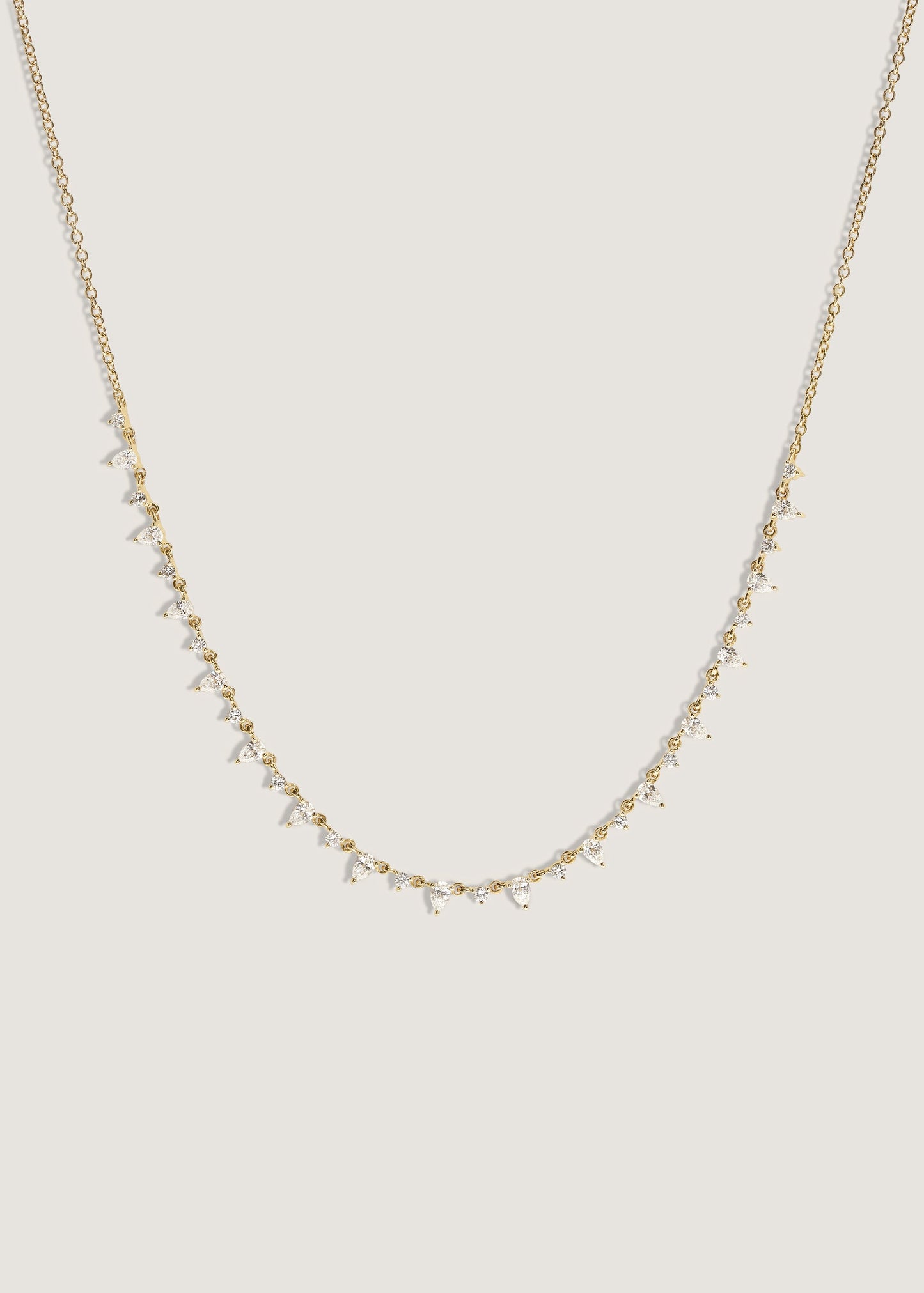 3 TCW Round Lab Grown Diamond Raw Tennis Necklace