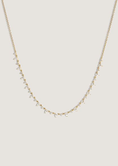3 TCW Round Lab Grown Diamond Raw Tennis Necklace