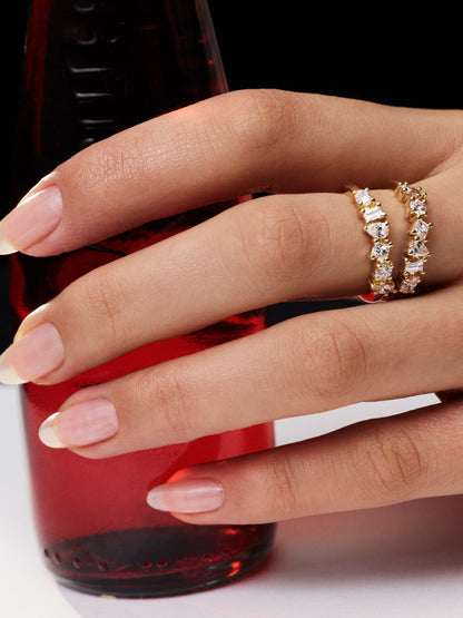 0.25 TCW Round Shaped Half Eternity Lab Grown Diamond Wedding Band