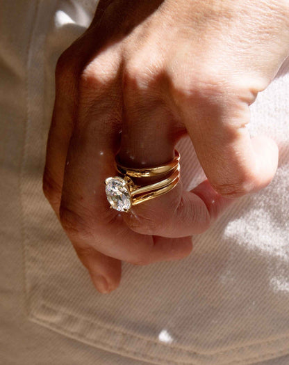 Emerald Pave Engagement Ring – 1 CT Lab Grown Diamond