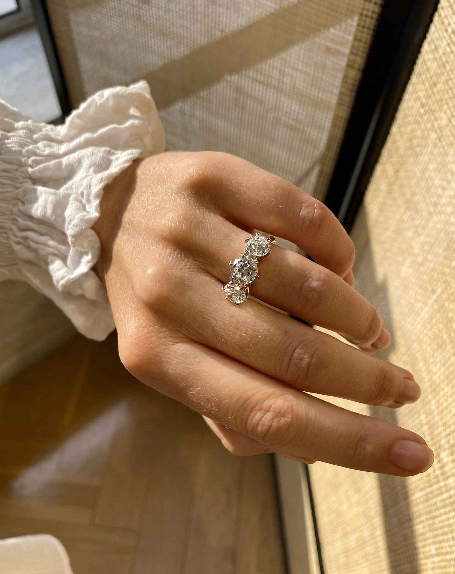 Emerald Pave Engagement Ring – 1 CT Lab Grown Diamond