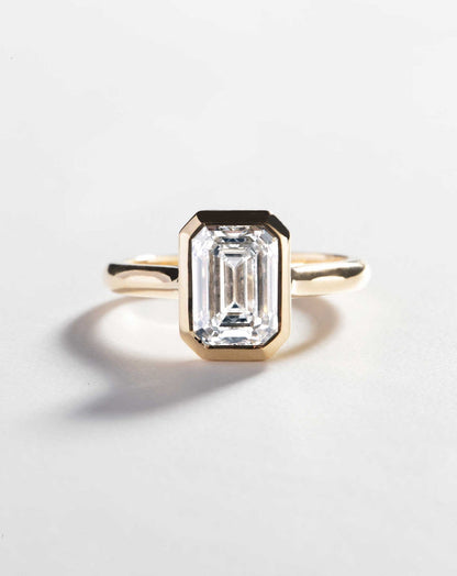 Emerald Pave Engagement Ring – 1 CT Lab Grown Diamond