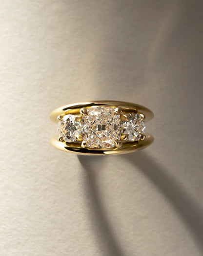 Emerald Pave Engagement Ring – 1 CT Lab Grown Diamond