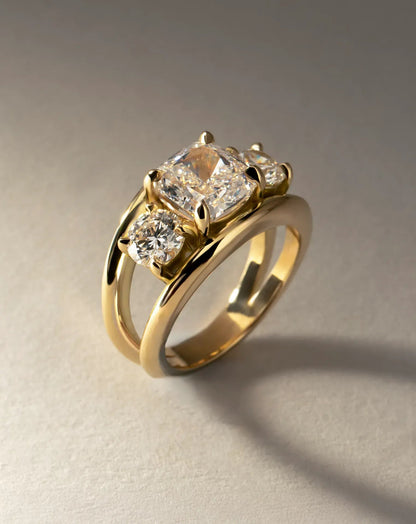 Emerald Pave Engagement Ring – 1 CT Lab Grown Diamond