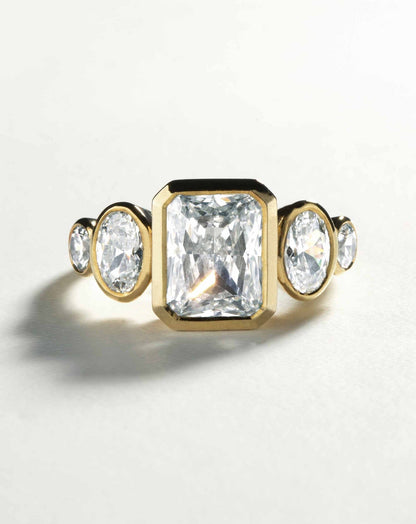 Emerald Pave Engagement Ring – 1 CT Lab Grown Diamond