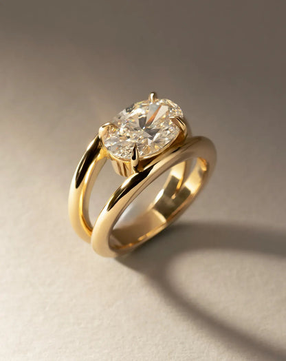 Emerald Pave Engagement Ring – 1 CT Lab Grown Diamond