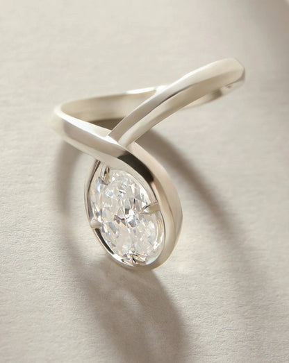Emerald Pave Engagement Ring – 1 CT Lab Grown Diamond