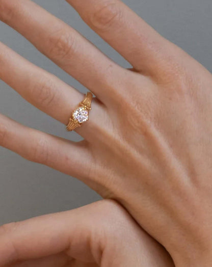 Emerald Pave Engagement Ring – 1 CT Lab Grown Diamond
