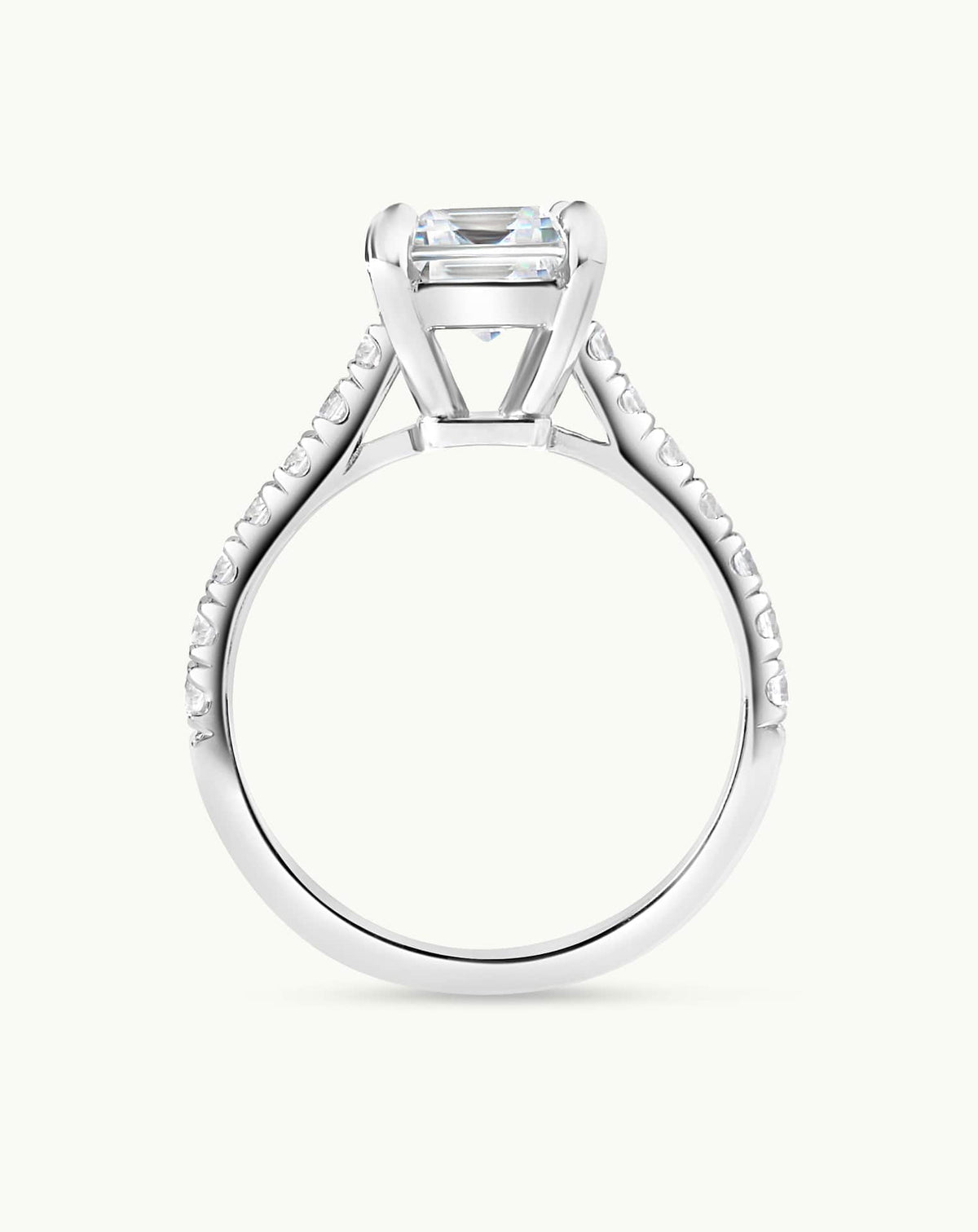 Emerald Pave Engagement Ring – 1 CT Lab Grown Diamond