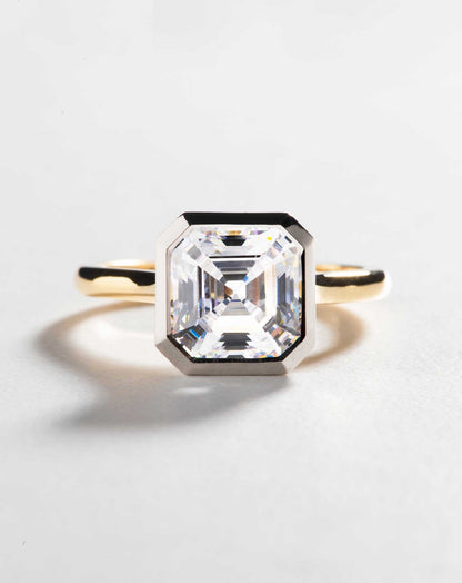 Emerald Pave Engagement Ring – 1 CT Lab Grown Diamond