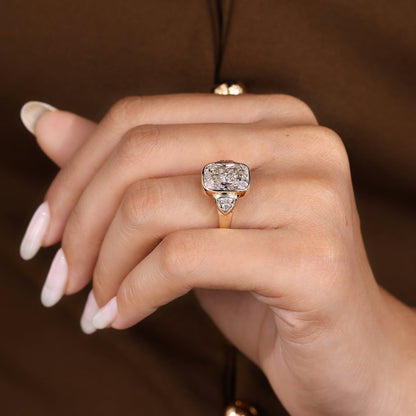 Cushion Hidden Halo Lab Grown Diamond Engagement Ringg