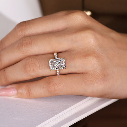 Cushion Hidden Halo Lab Grown Diamond Engagement Ring