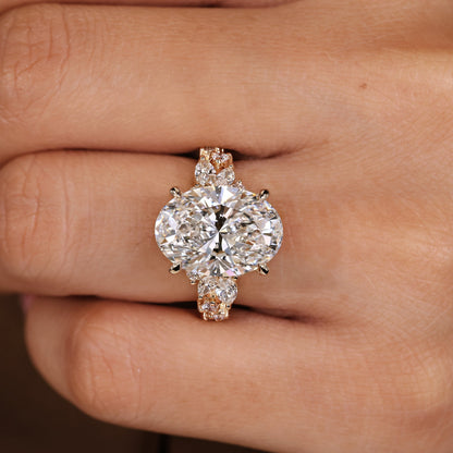Cushion Hidden Halo Lab Grown Diamond Engagement Ring