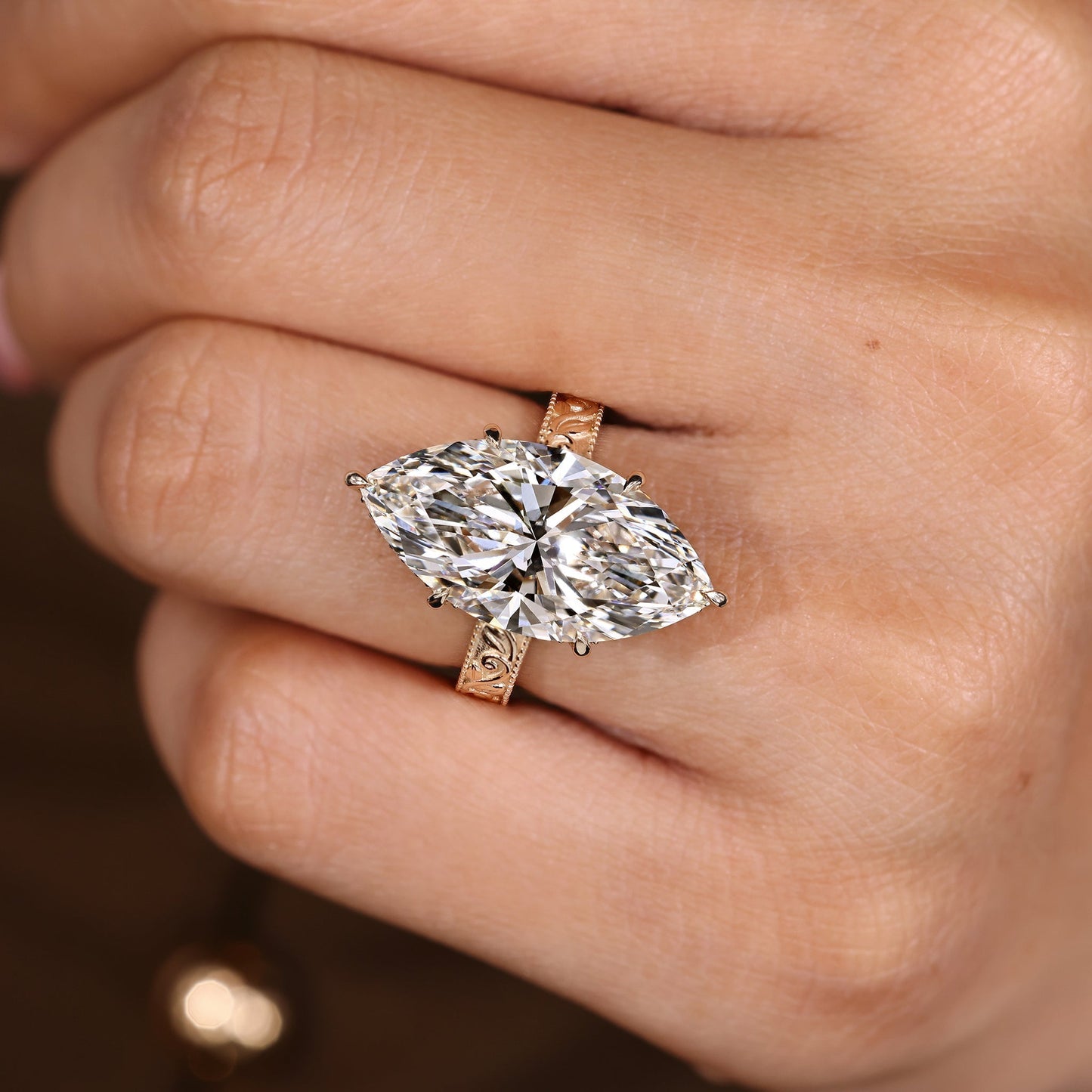 Cushion Hidden Halo Lab Grown Diamond Engagement Ring