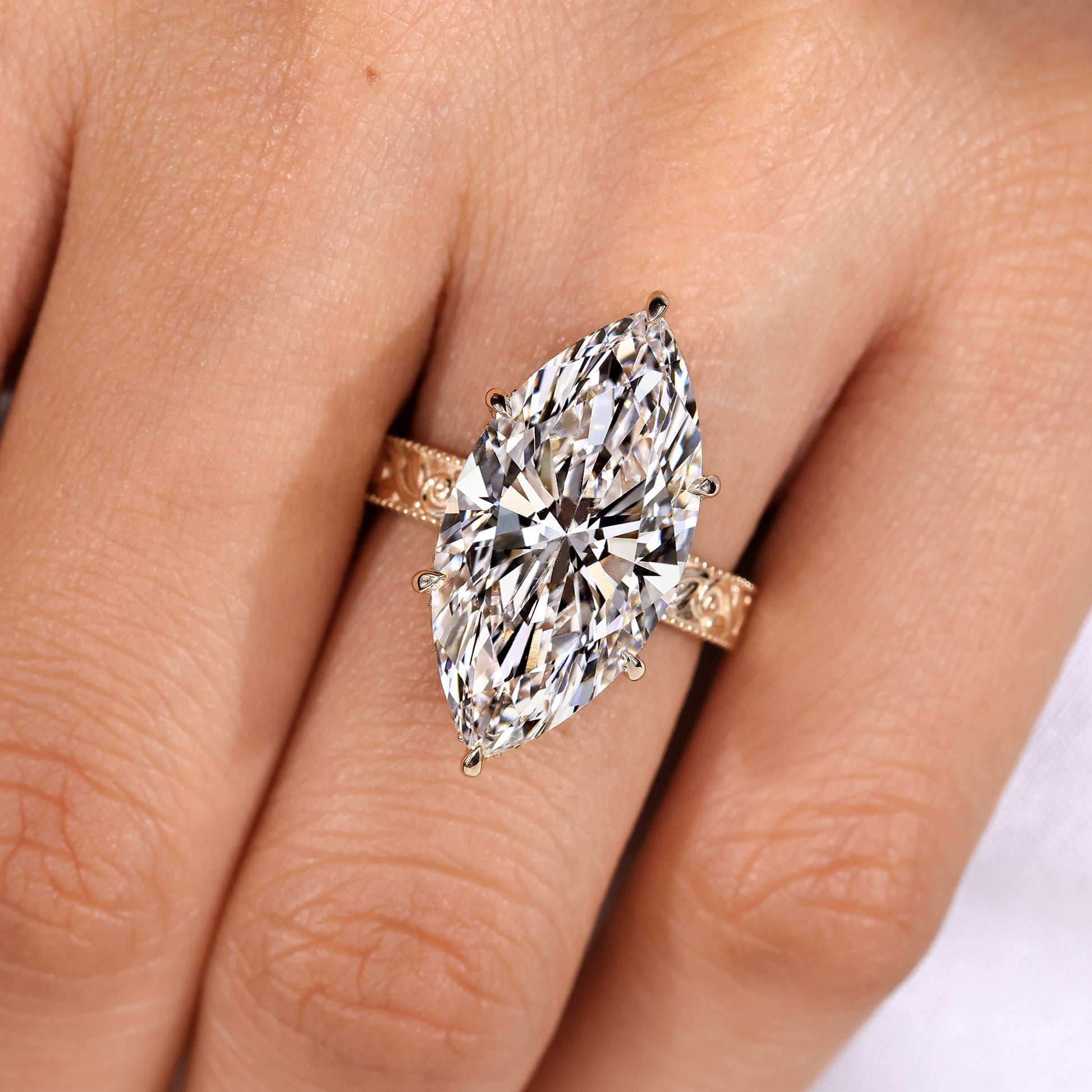 Cushion Hidden Halo Lab Grown Diamond Engagement Ring