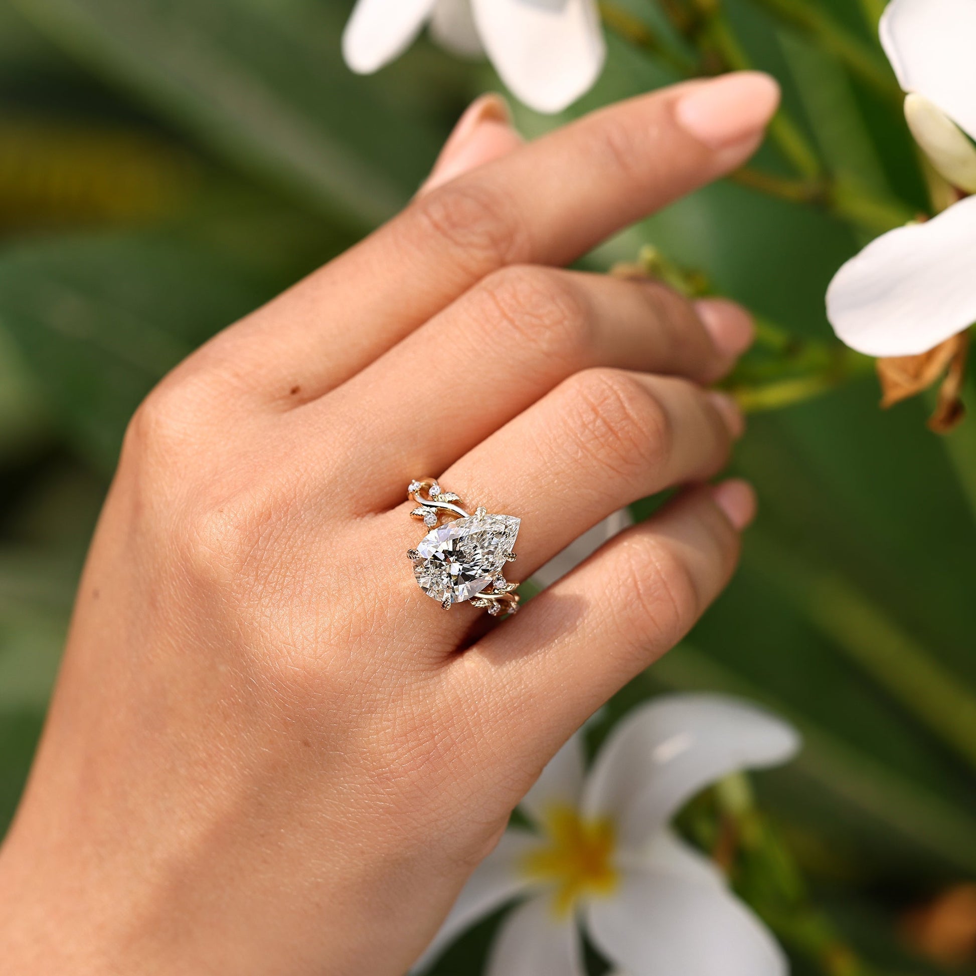 Cushion Hidden Halo Lab Grown Diamond Engagement Ring