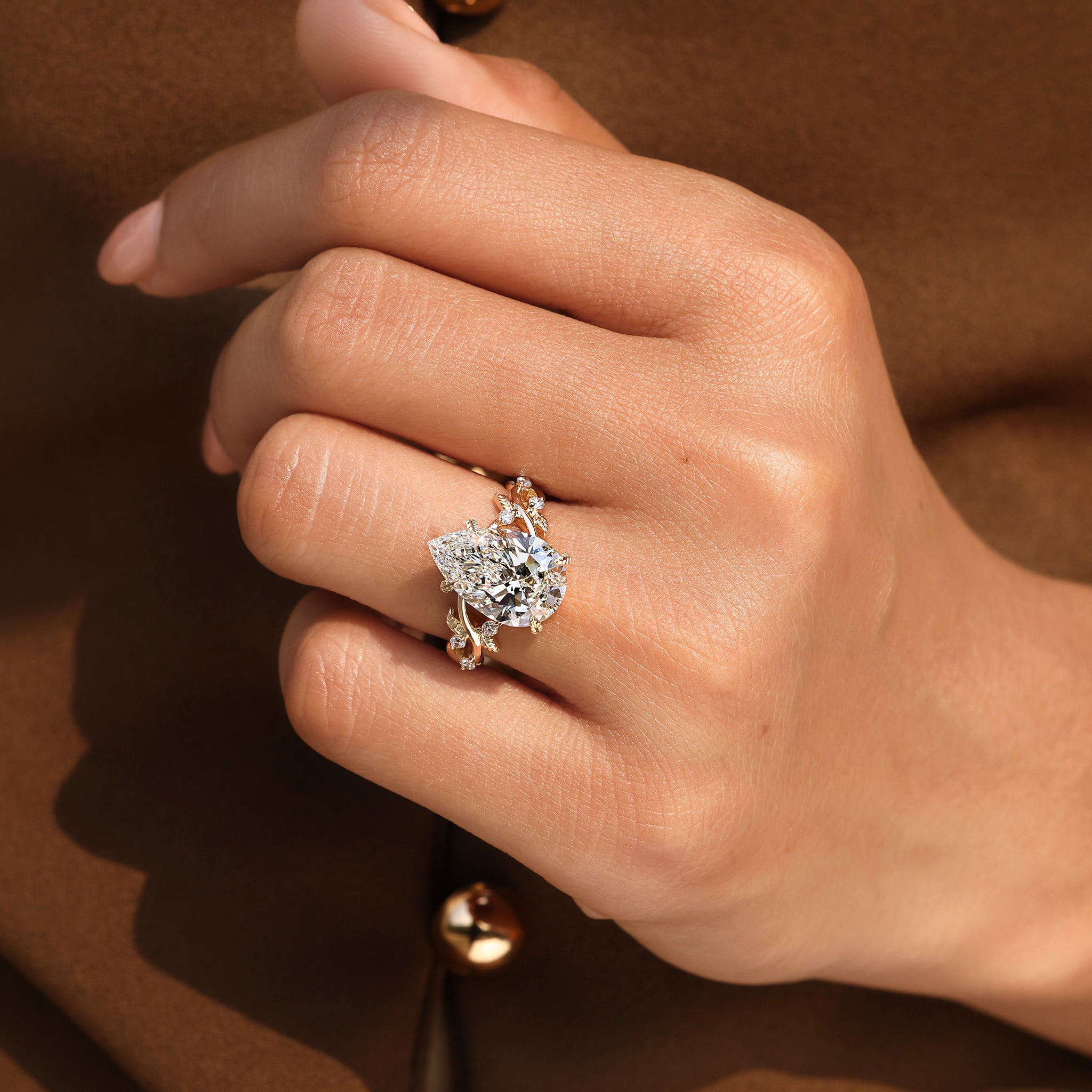 Cushion Hidden Halo Lab Grown Diamond Engagement Ring