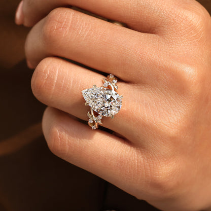 Cushion Hidden Halo Lab Grown Diamond Engagement Ring
