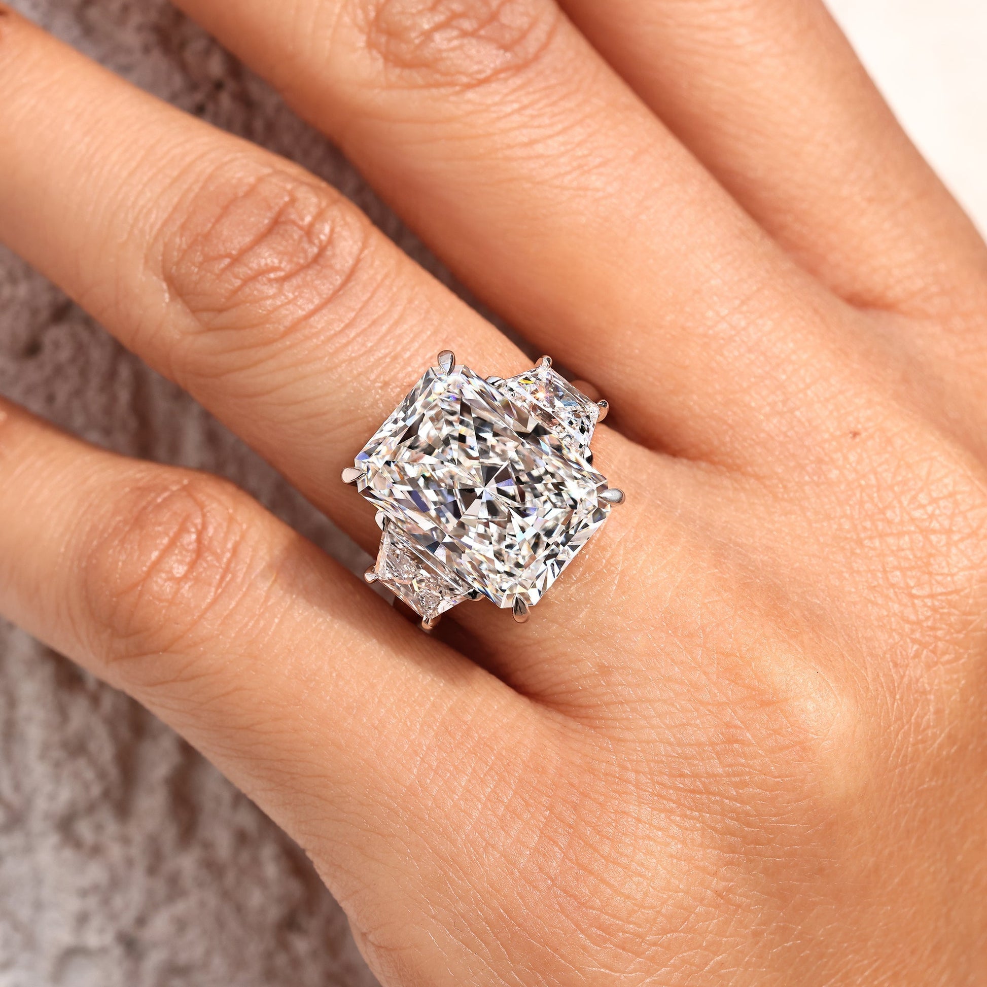 Cushion Hidden Halo Lab Grown Diamond Engagement Ring