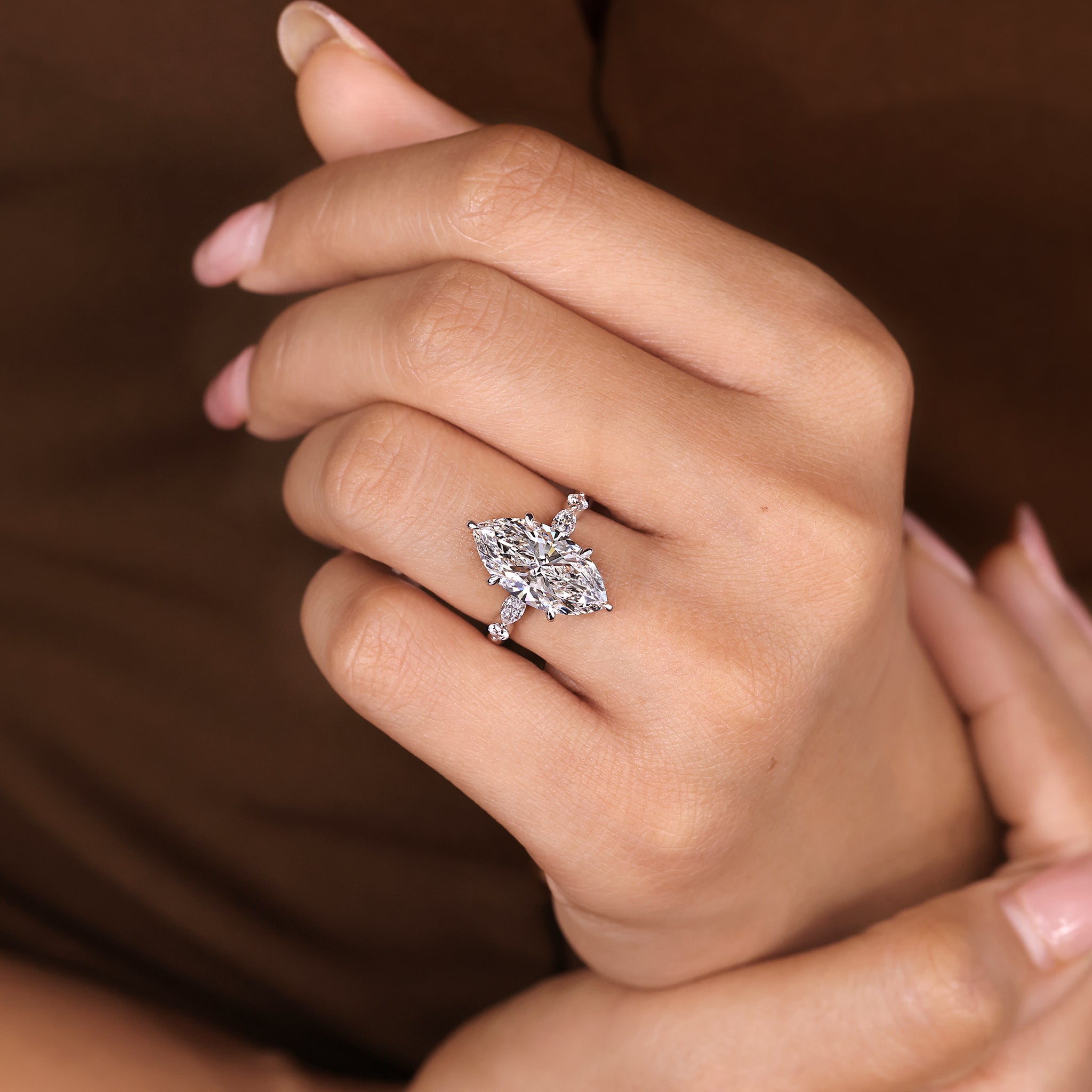 Cushion Hidden Halo Lab Grown Diamond Engagement Ring