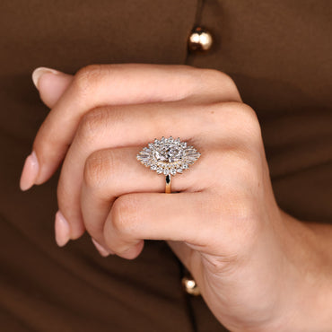 Cushion Hidden Halo Lab Grown Diamond Engagement Ring