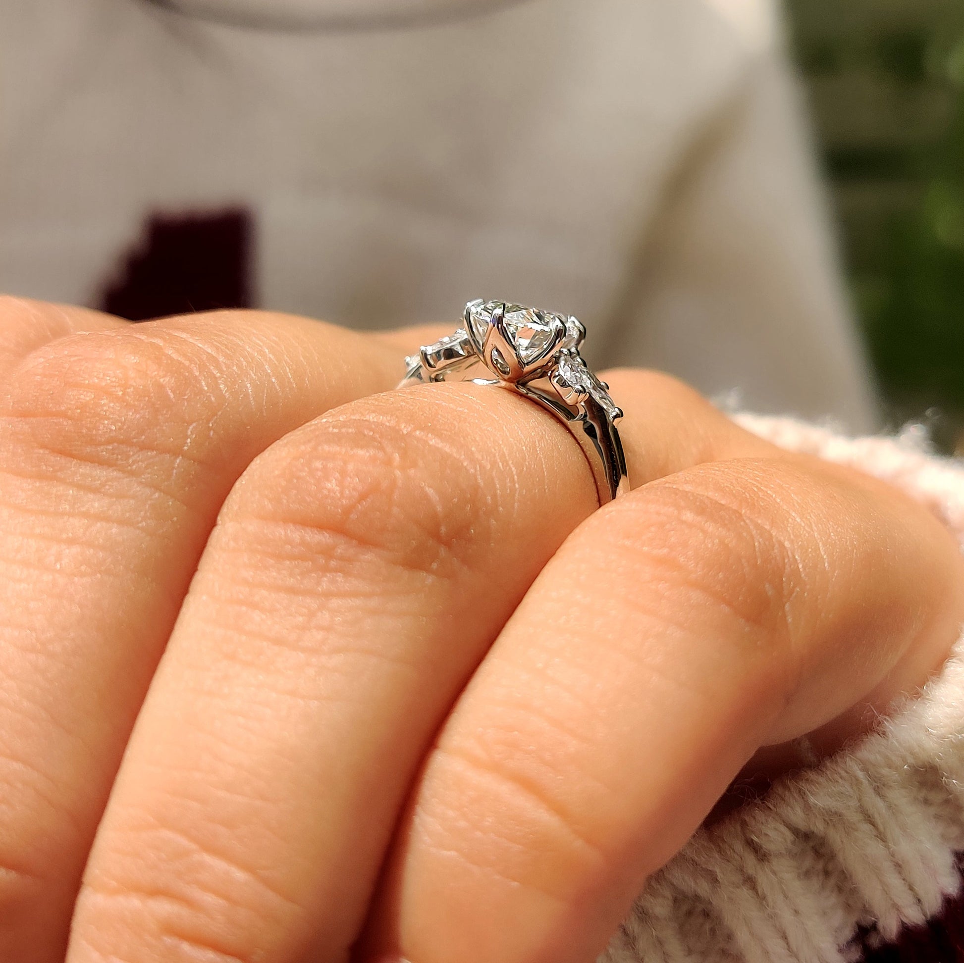 Cushion Hidden Halo Lab Grown Diamond Engagement Ring