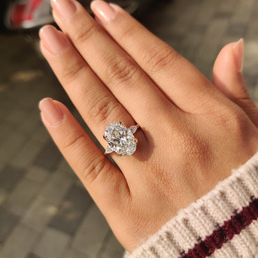 Cushion Hidden Halo Lab Grown Diamond Engagement Ring