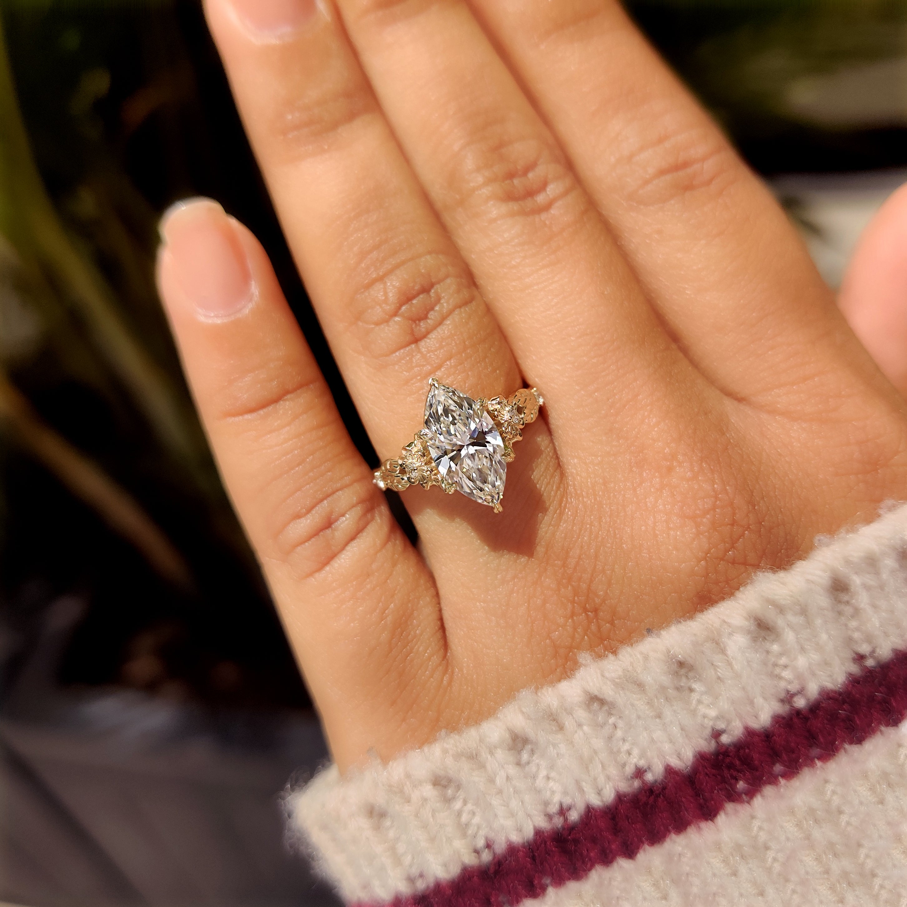 Cushion Hidden Halo Lab Grown Diamond Engagement Ring