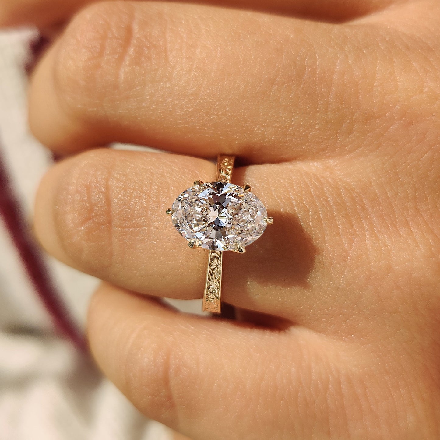 Cushion Hidden Halo Lab Grown Diamond Engagement Ring