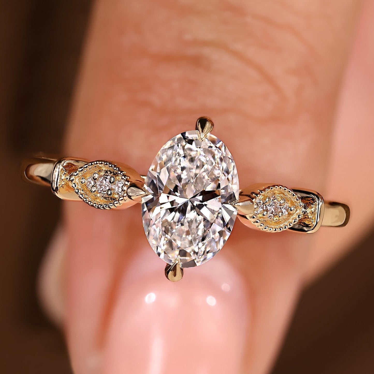 Cushion Hidden Halo Lab Grown Diamond Engagement Ring