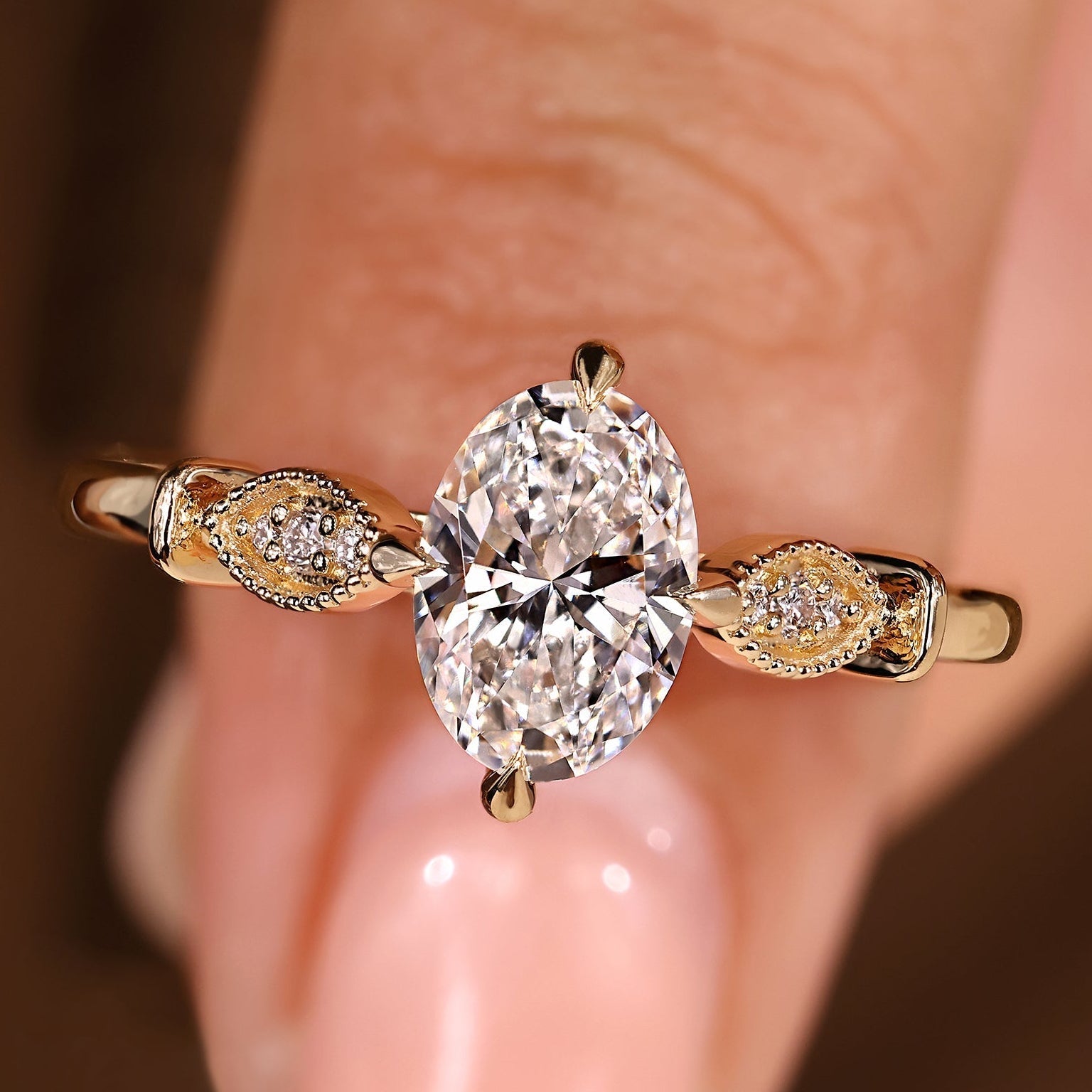Cushion Hidden Halo Lab Grown Diamond Engagement Ring