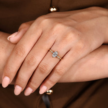 Cushion Hidden Halo Lab Grown Diamond Engagement Ring