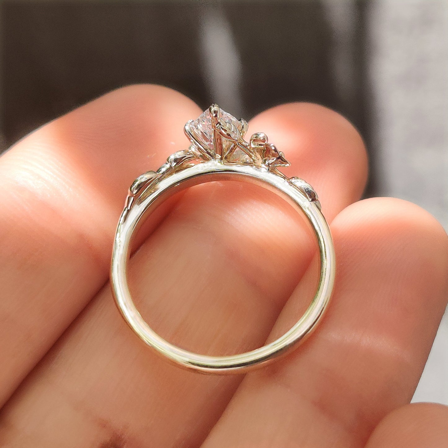 Cushion Hidden Halo Lab Grown Diamond Engagement Ring