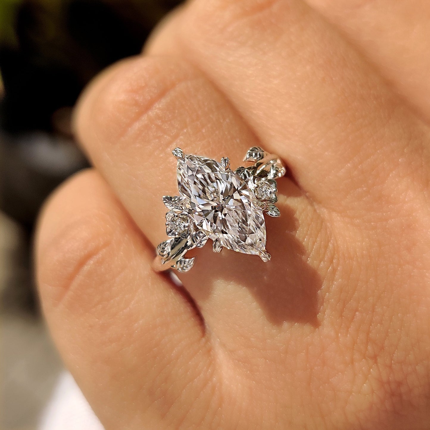 Cushion Hidden Halo Lab Grown Diamond Engagement Ring