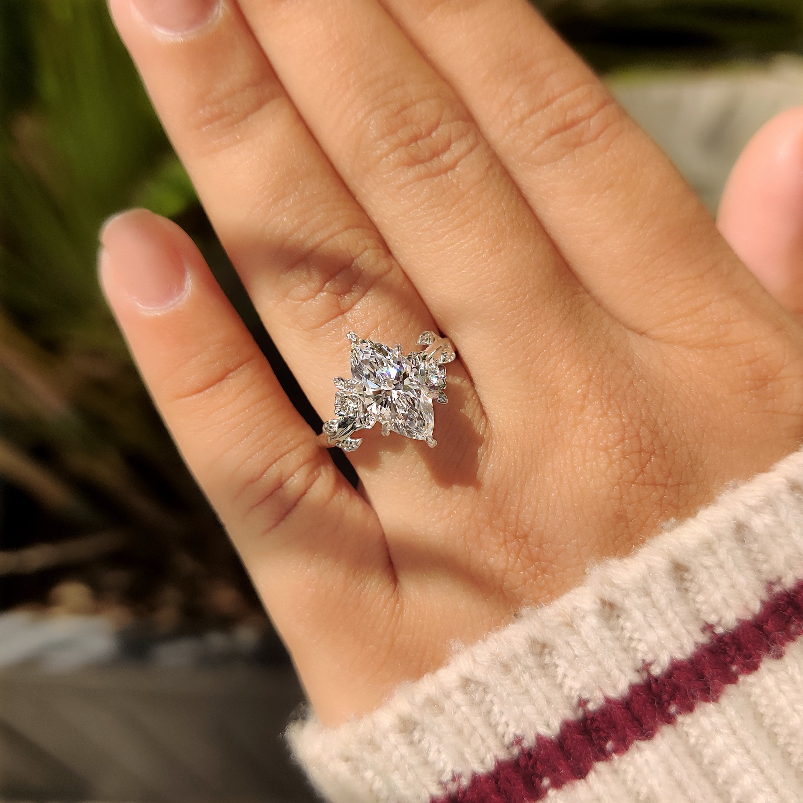 Cushion Hidden Halo Lab Grown Diamond Engagement Ring