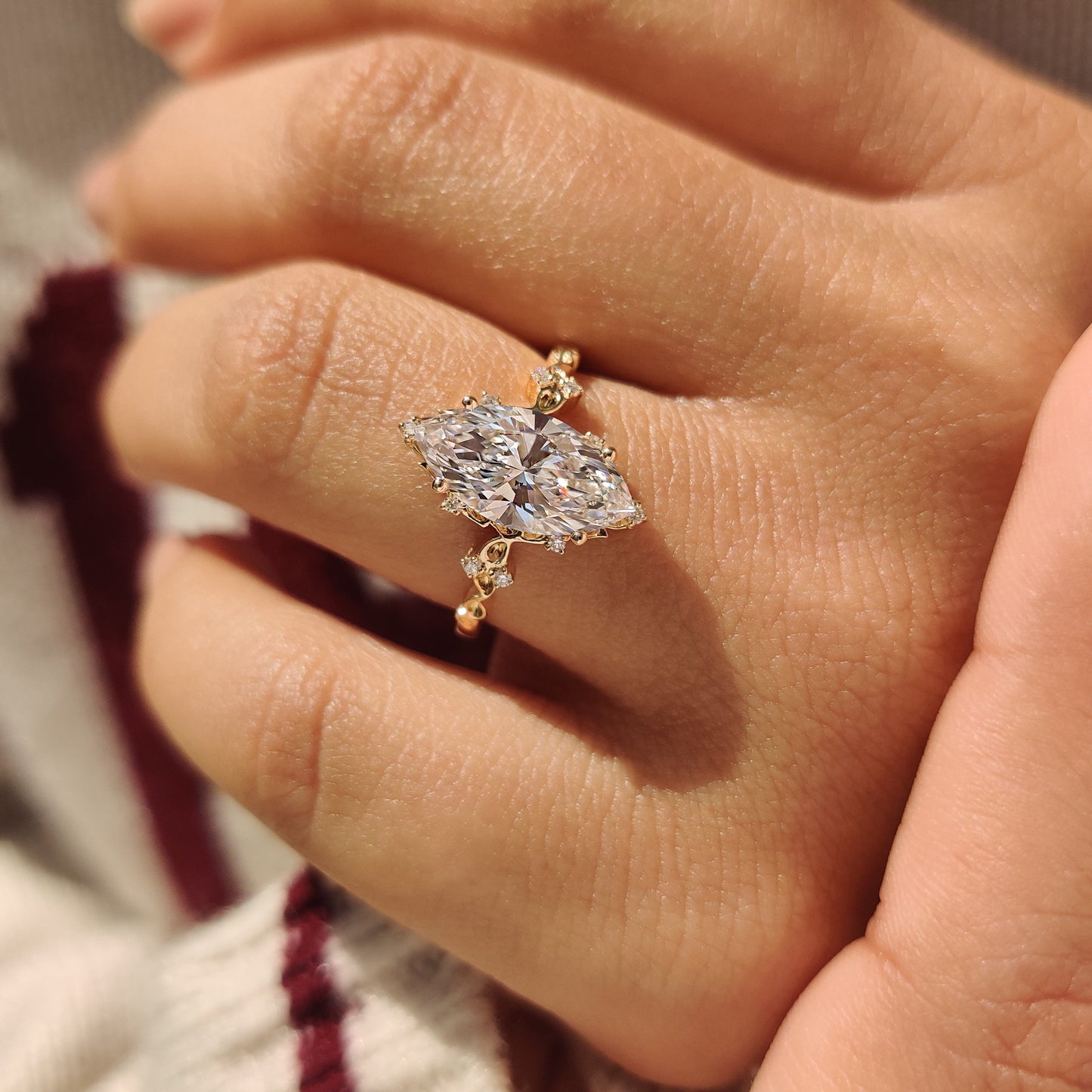 Cushion Hidden Halo Lab Grown Diamond Engagement Ring