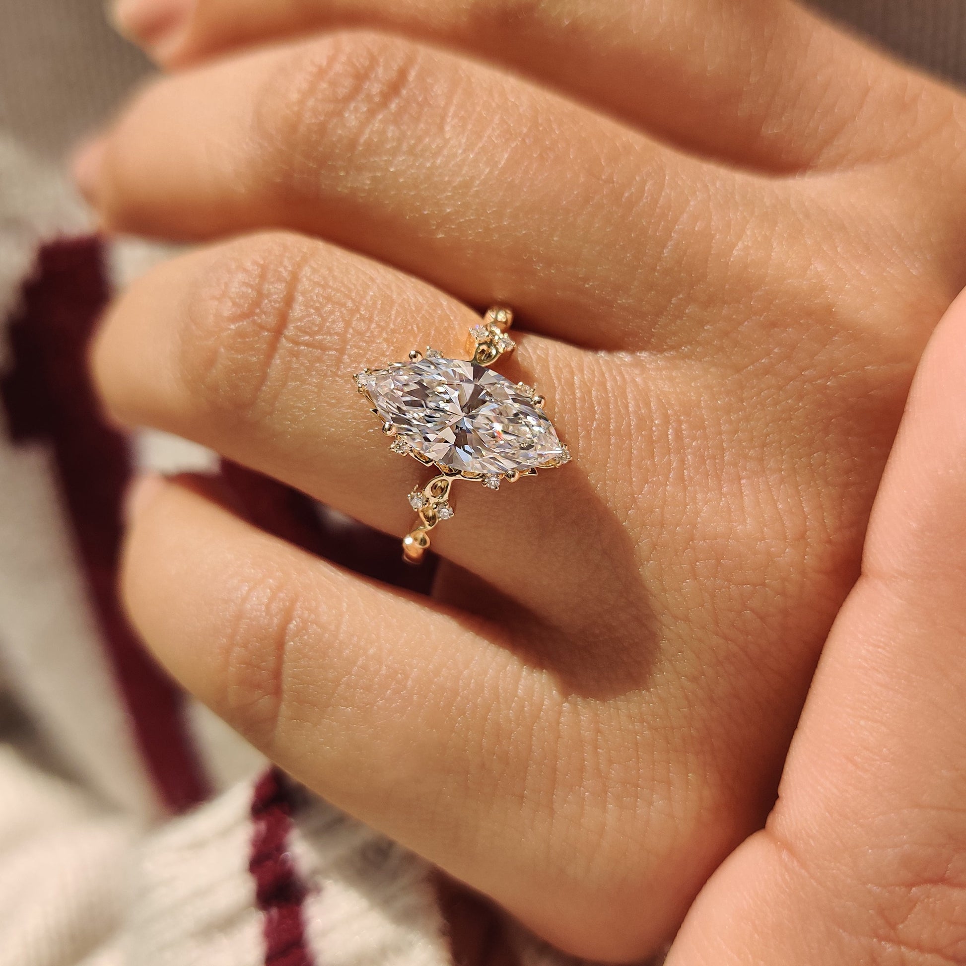 Cushion Hidden Halo Lab Grown Diamond Engagement Ring