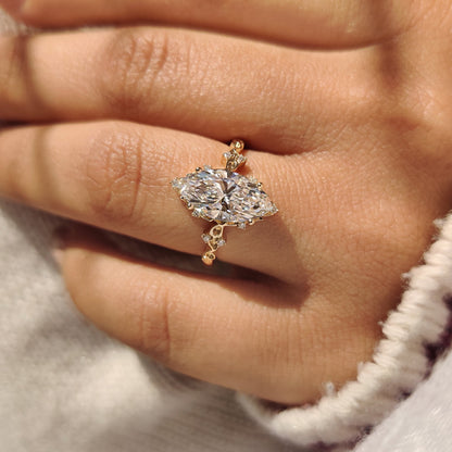 Cushion Hidden Halo Lab Grown Diamond Engagement Ring