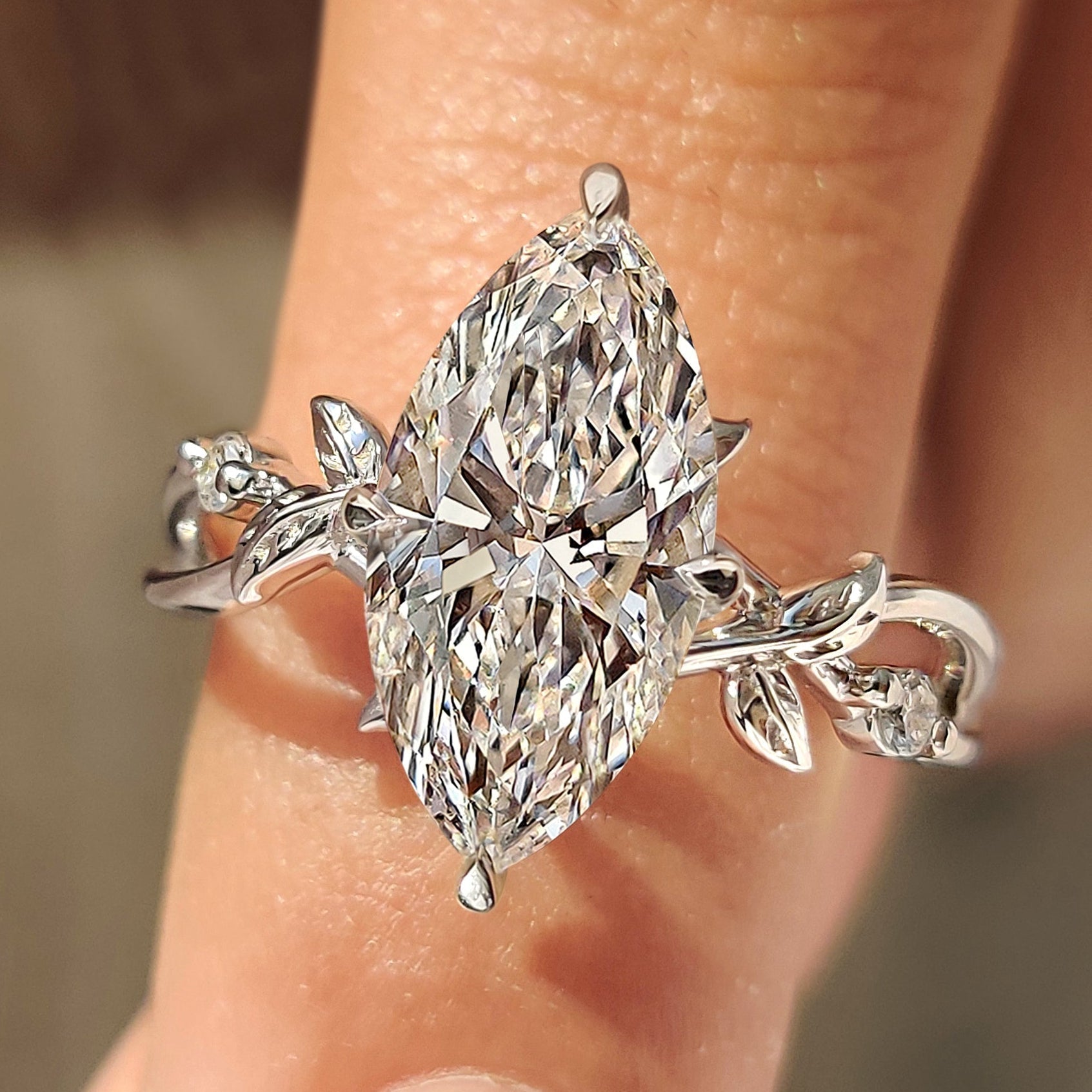 Cushion Hidden Halo Lab Grown Diamond Engagement Ring