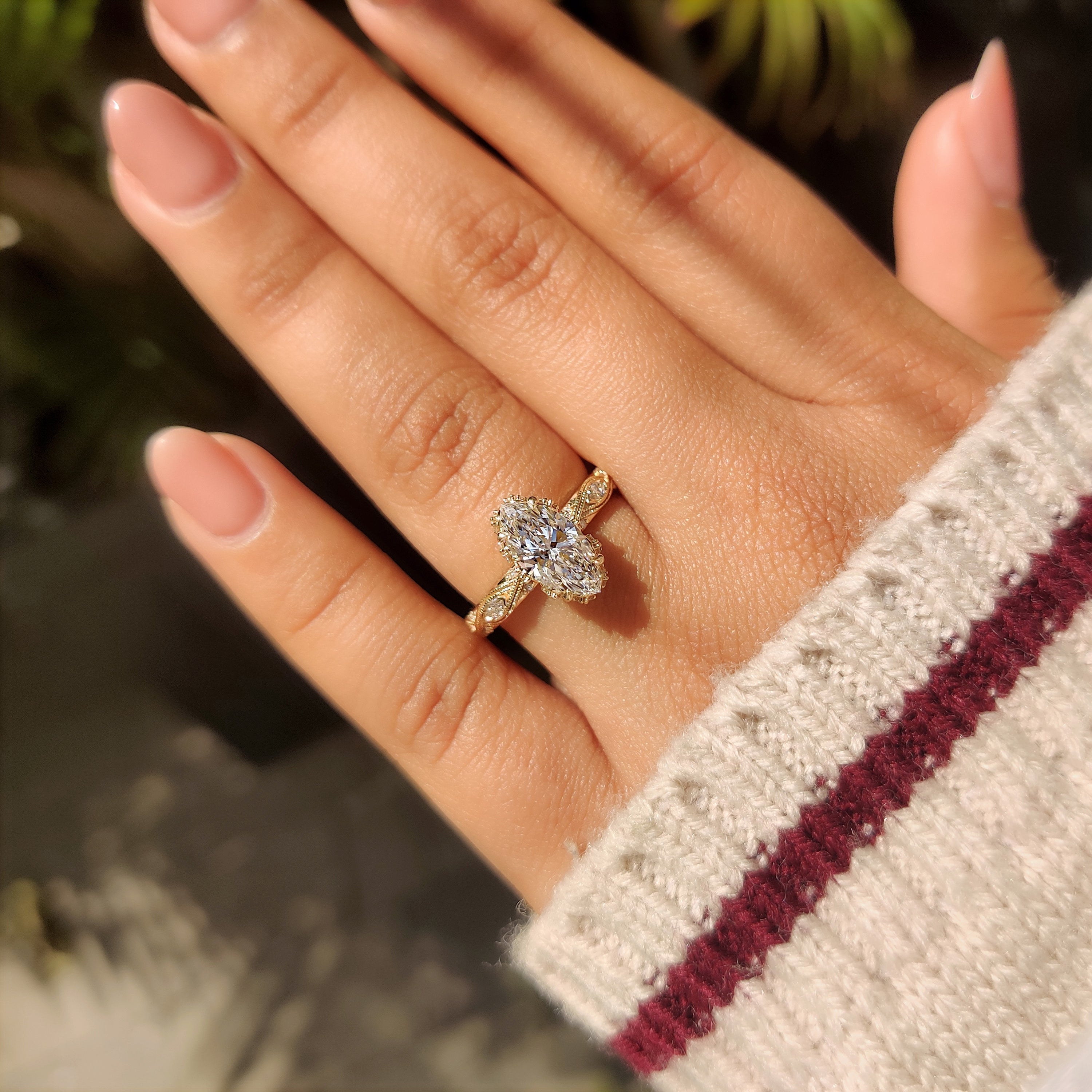 Cushion Hidden Halo Lab Grown Diamond Engagement Ring