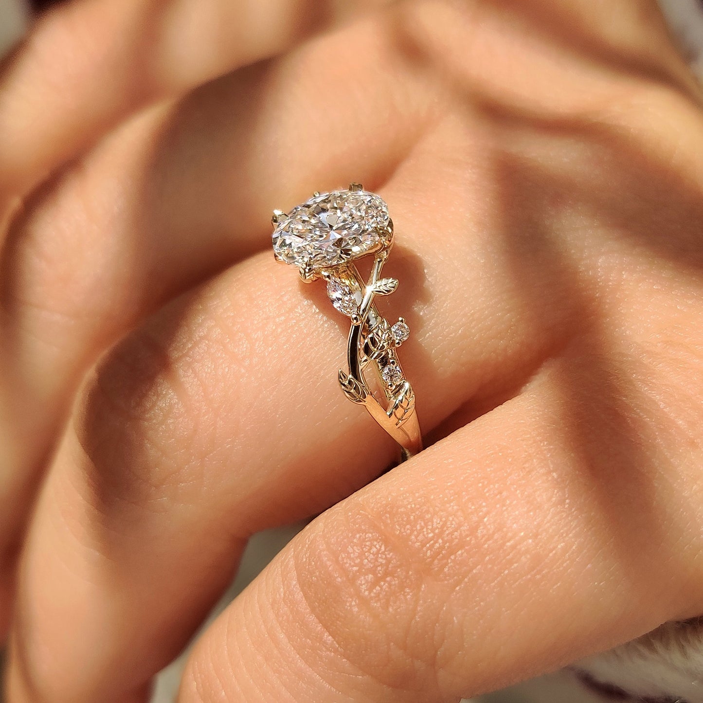 Cushion Hidden Halo Lab Grown Diamond Engagement Ring