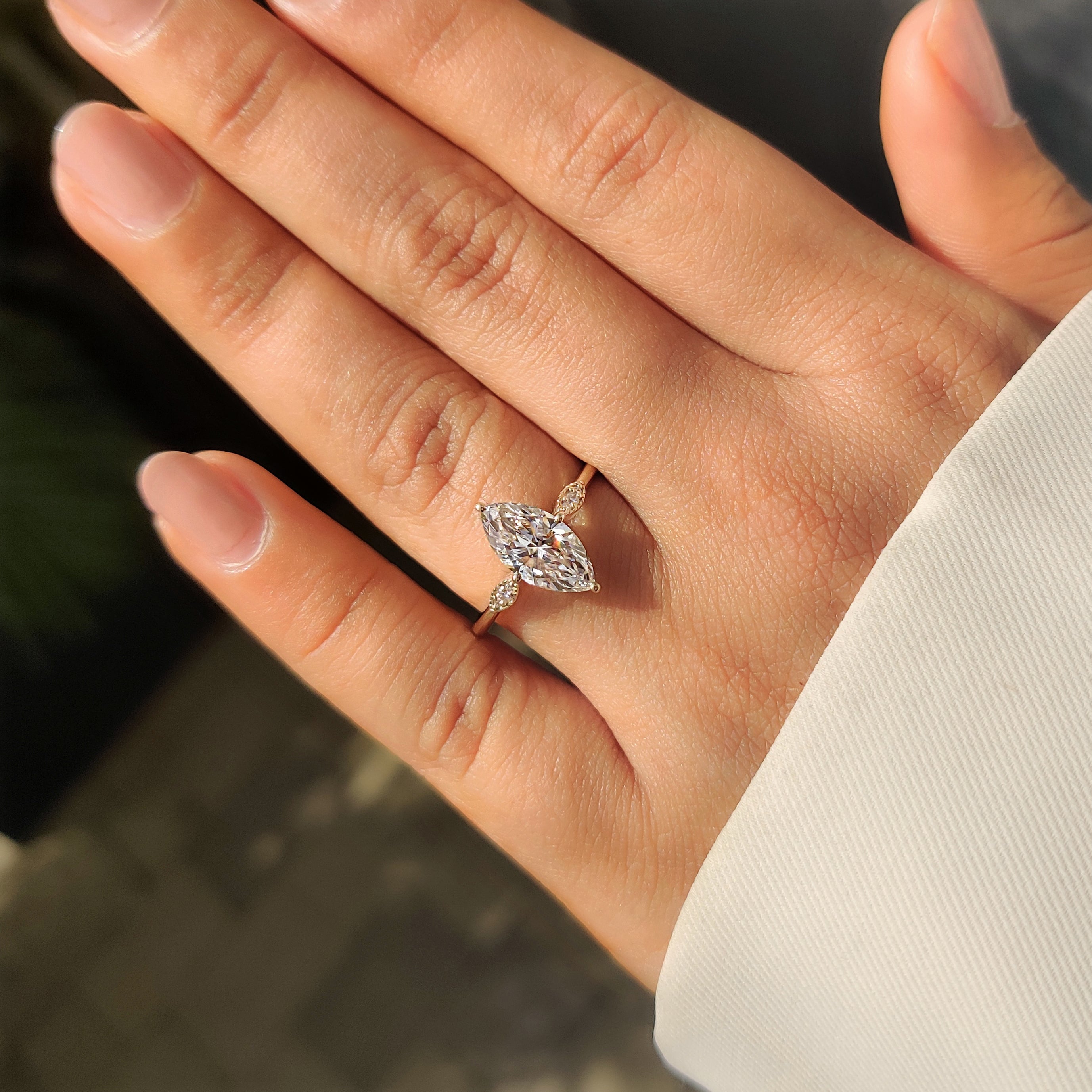 Cushion Hidden Halo Lab Grown Diamond Engagement Ring