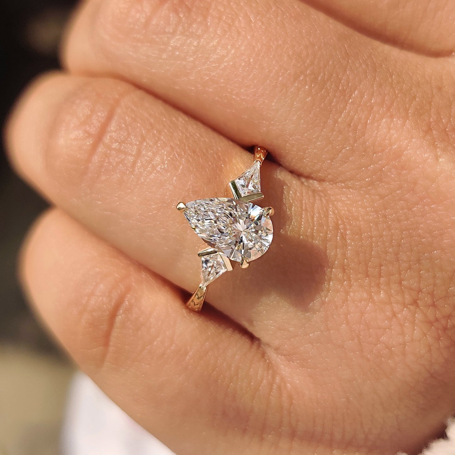 Cushion Hidden Halo Lab Grown Diamond Engagement Ring