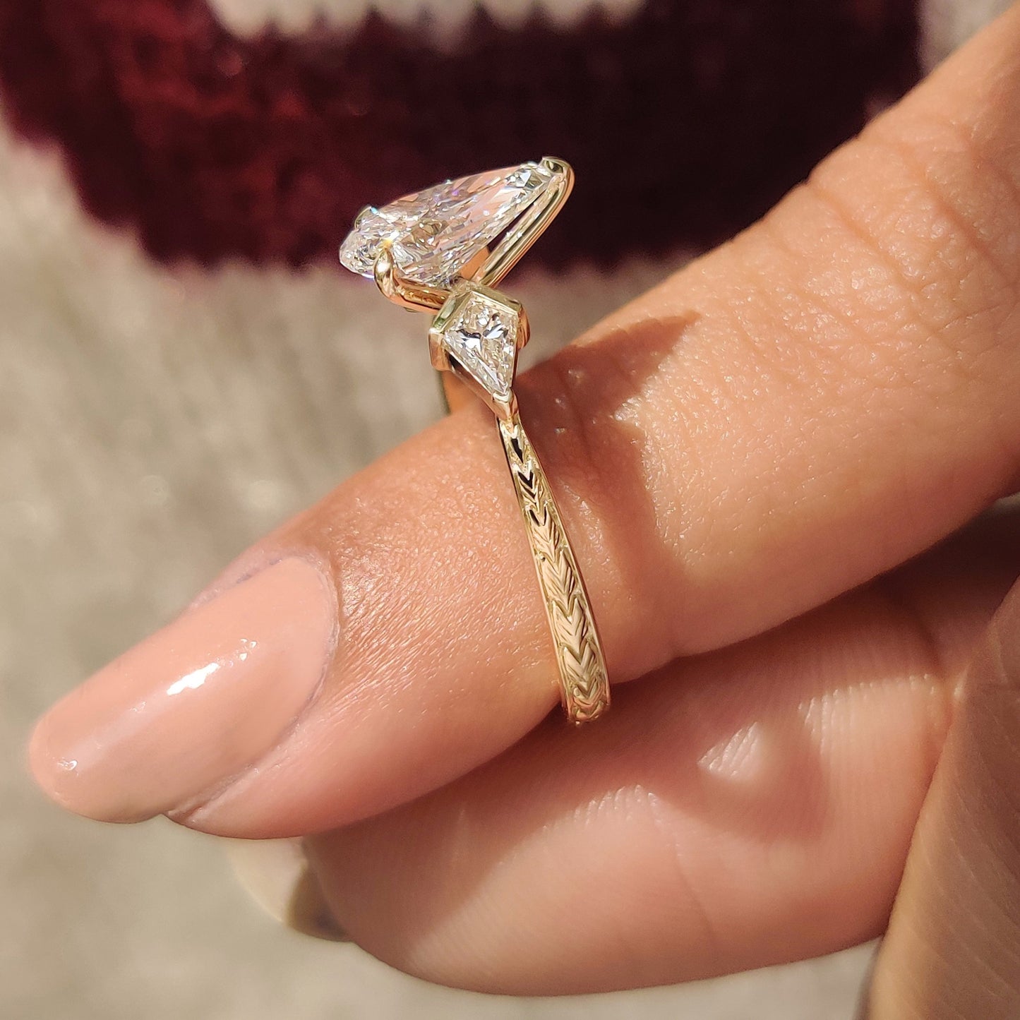 Cushion Hidden Halo Lab Grown Diamond Engagement Ring