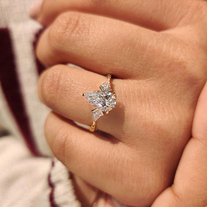 Cushion Hidden Halo Lab Grown Diamond Engagement Ring