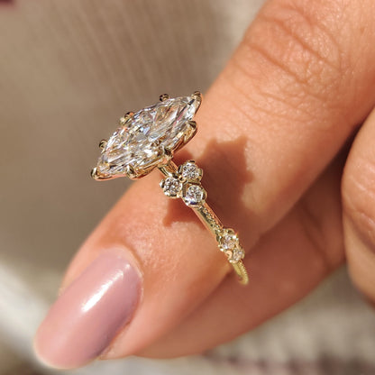 Cushion Hidden Halo Lab Grown Diamond Engagement Ring