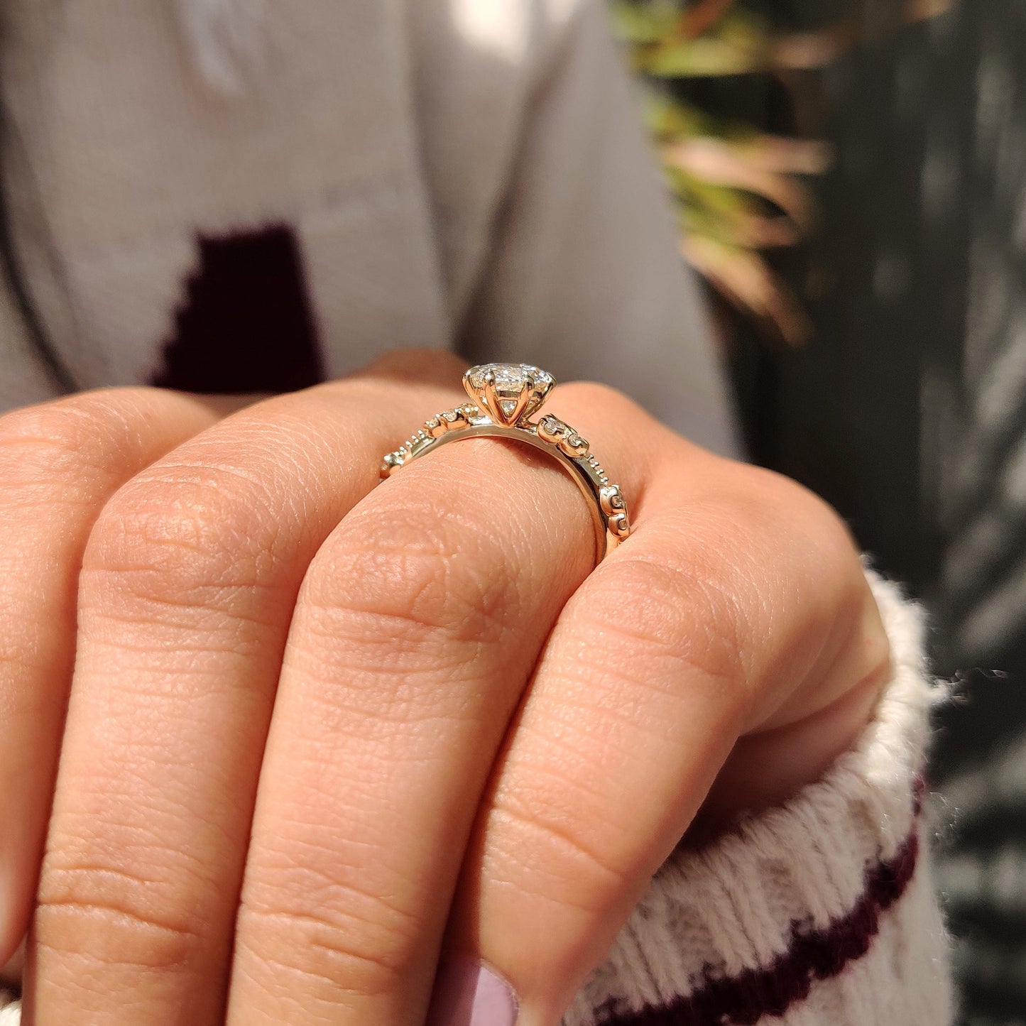 Cushion Hidden Halo Lab Grown Diamond Engagement Ring