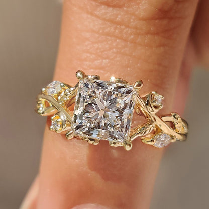 Cushion Hidden Halo Lab Grown Diamond Engagement Ring