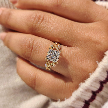 Cushion Hidden Halo Lab Grown Diamond Engagement Ring