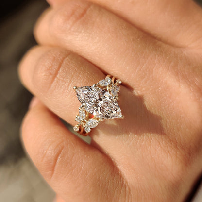 Cushion Hidden Halo Lab Grown Diamond Engagement Ring